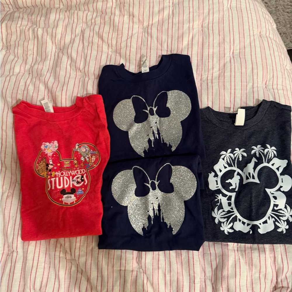 Disney Kids Navy Minnie Glitter Tee (Silver Accent)